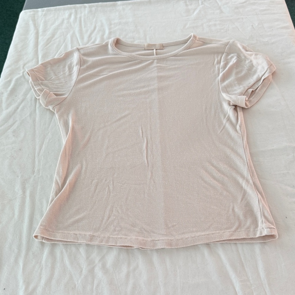 Nuuds Bone Short Sleeve Slinky Rib Tee